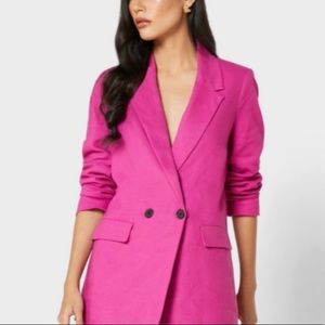 BANANA REPUBLIC Boyfriend-Fit Linen-Blend Blazer Size 12P
